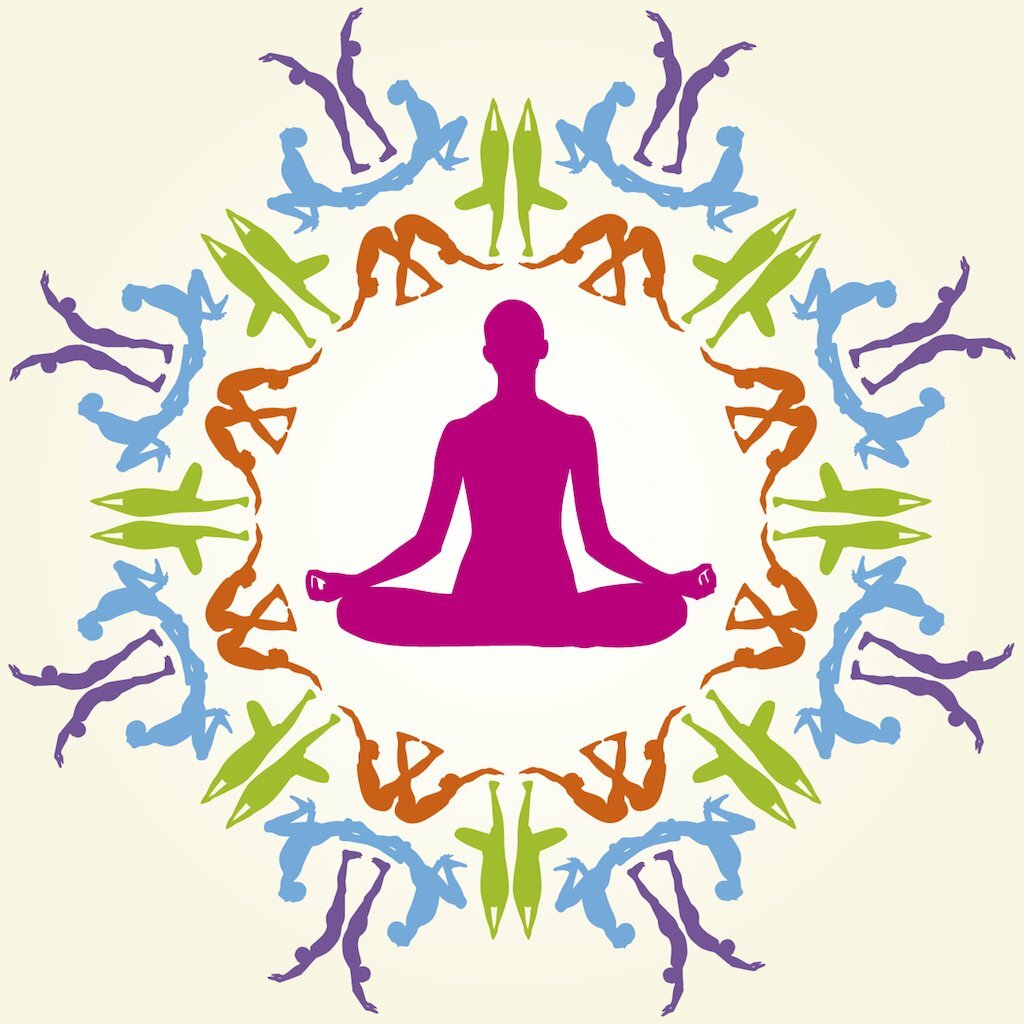 Йога символ на прозрачном фоне